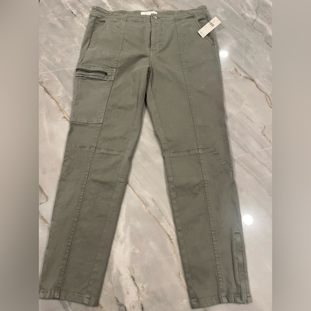 NWT Anthropologie Pants Size 31 Women’s Moto Cargo Trouser Sage Green